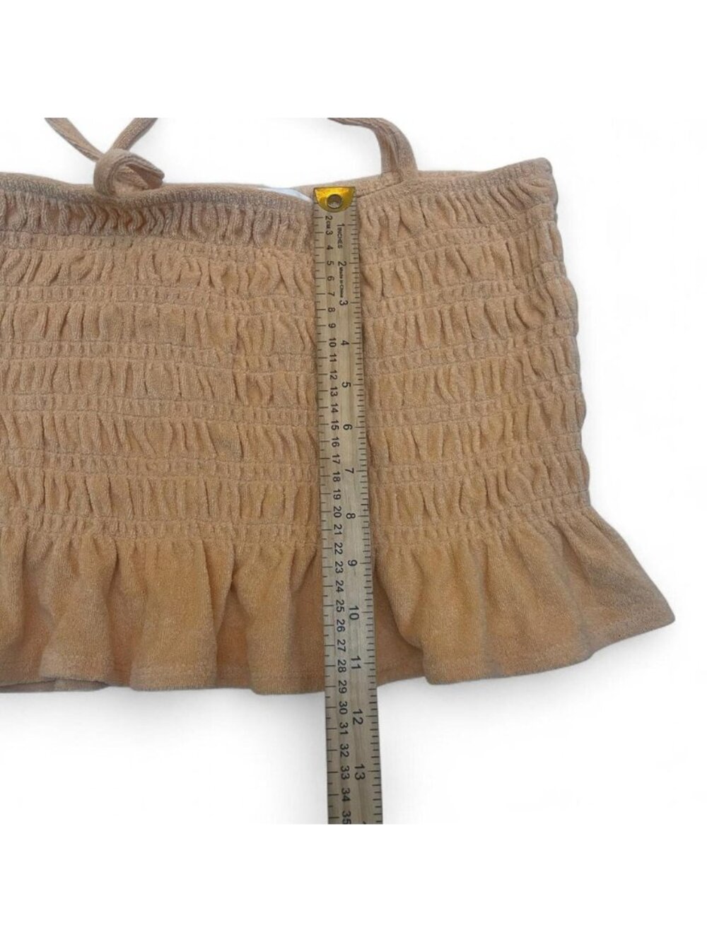 cloth yellow ruffle crop top - Picture 2 of 4